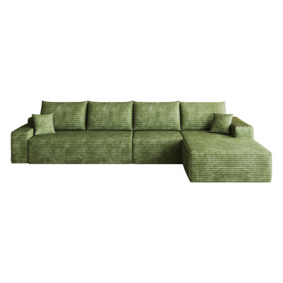 Compression Sectionals 135 Inch Corduroy L Shape, Modern Spacious Home Sofa