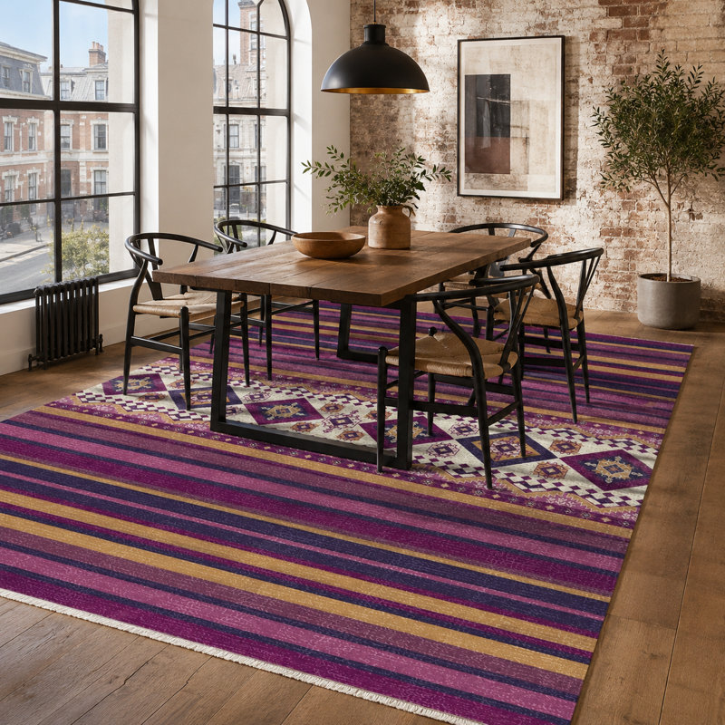 Oriental Cotton and Chenille Flatweave Area Rug, 200 x 300 cm