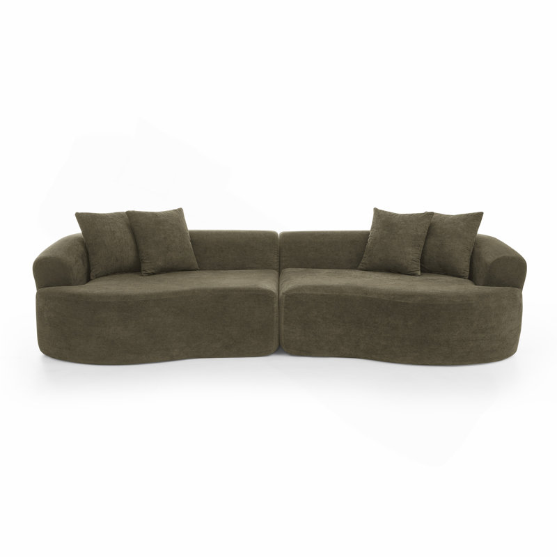 Canapé modulaire courbé 4 places Modern Cloud, canapé de salon à compression minimaliste, sans assemblage, chenille