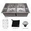 DuraSnow® ZLINE 33" Anton Undermount Double Bowl Fingerprint Resistant Stainless Steel Kitchen Sink with Bottom Grid