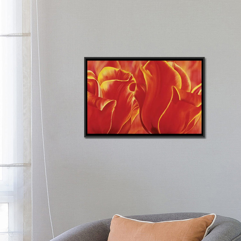 « party tulip ii », impression sur toile, H 18 po x l 26 po x P 1,5 po, Toile avec cadre noir, Pas de tapis