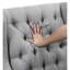 Chaise d'appoint en gris avec coussin de siège en mousse et bouton - Contreplaqué amovible pour le salon-1351684712