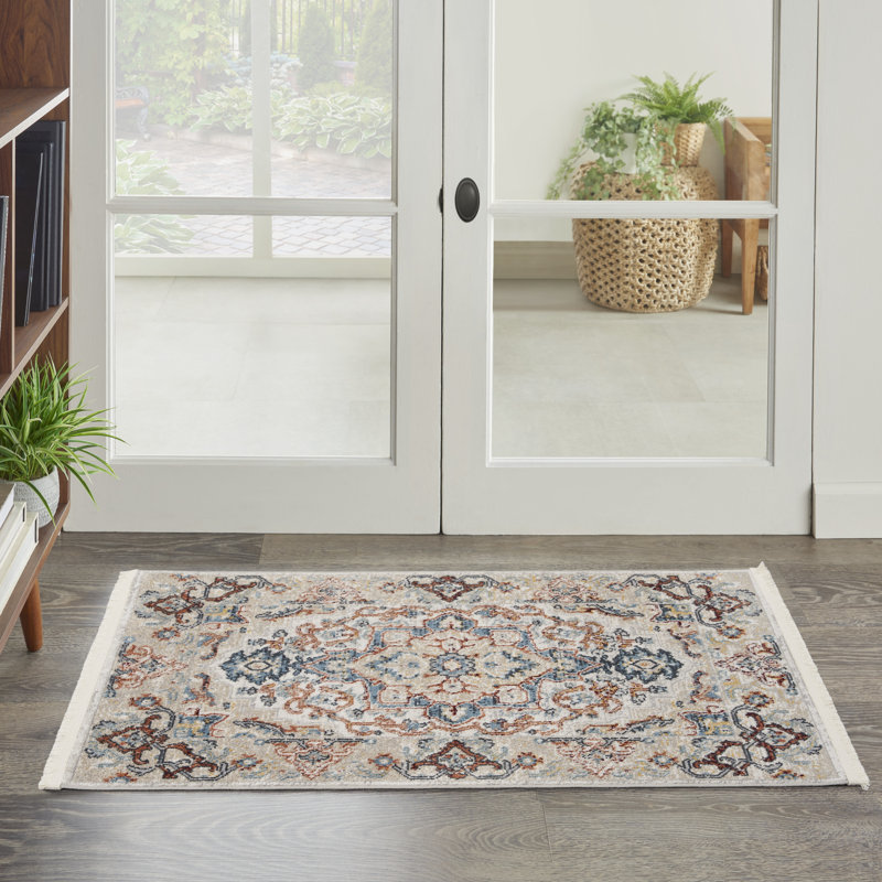 Tapis traditionnel gris Merry Farmhouse, Rectangle 2 pi 2 po x 3 pi 9 po