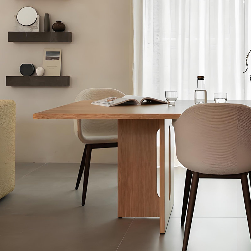 Minimalist    Oak    Rectangular    Dining Table, 29.5"H x 94.5"L x 35.4"W