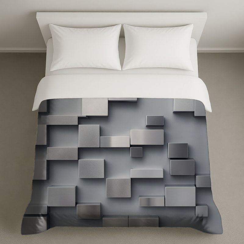 Housses de couette à carreaux métalliques, King