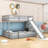 Kalief Twin Over Full Bunk Bed With Slide, Storage Stairs, Safety Rails-1005576845
