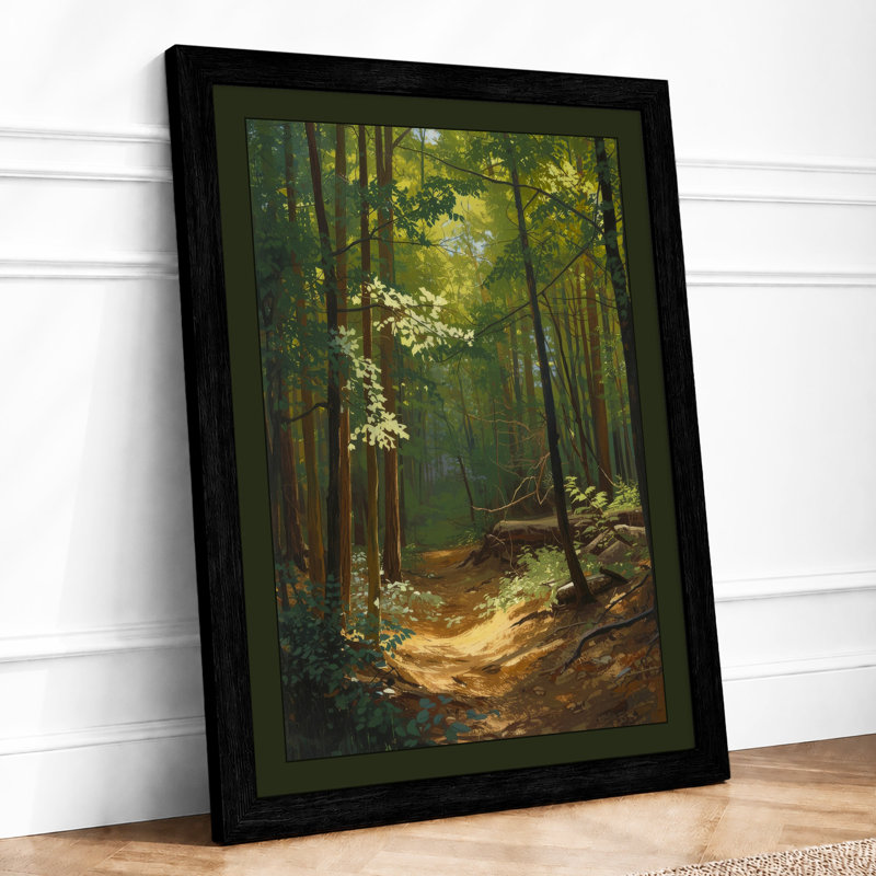 Quiet Northern Forest Scandinavian - Print, A2 - 59.4 x 42.0 cm, Black