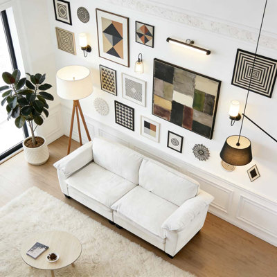 Big Loveseat Luxury Couch with Soft Chenille Upholstered Sofa