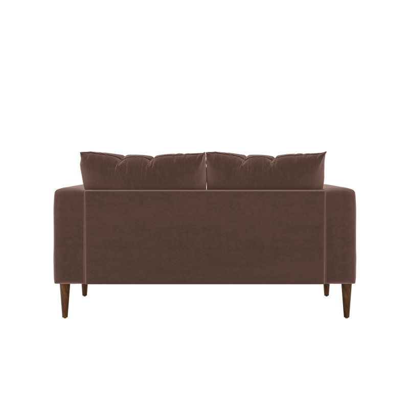 Essential Loveseat, Dark Brown, Dusty Rose Recycled Velvet