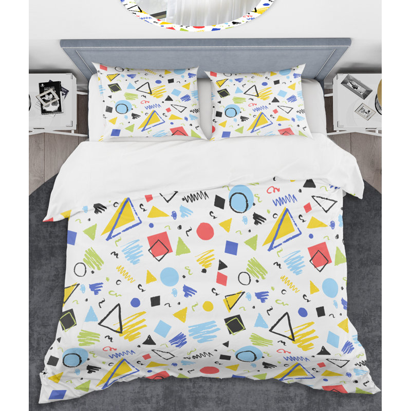  Ensemble de housse de couette rétro III Mid-Century, Housse simple + 1 taie décorative