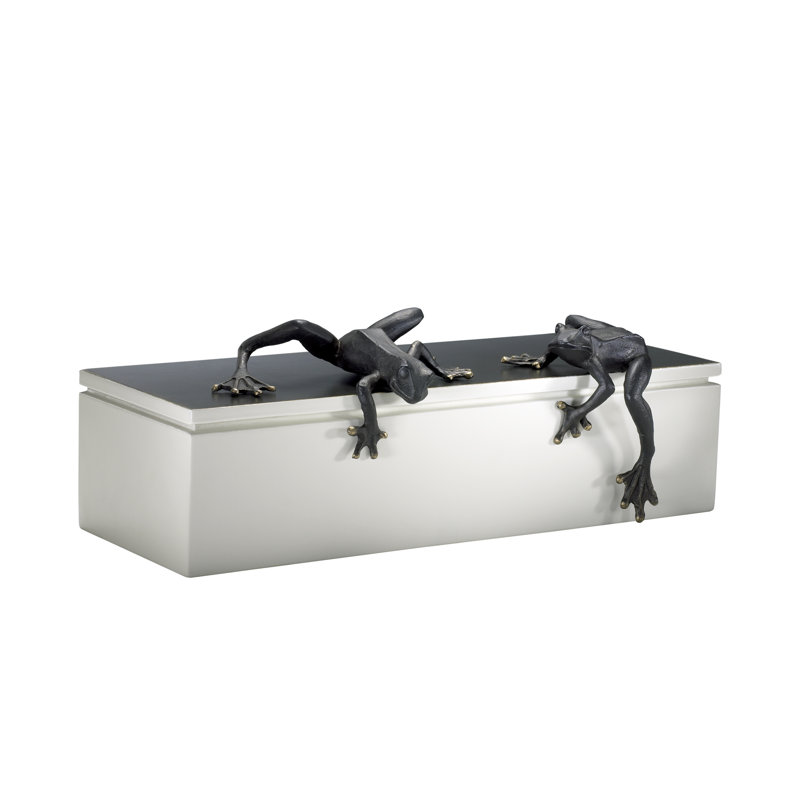 2 Pieces Iron Frogs Figurine Set