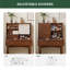 Petit bureau de meuble-lavabo en bois massif l 33,5 po avec miroir réversible et 2 tiroirs de rangement-1749705212-1749705203