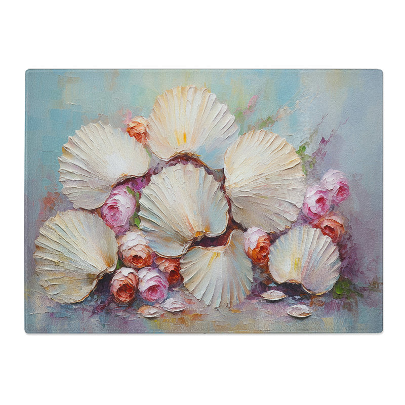 Seashell Palette Knife  Glass Chopping Board