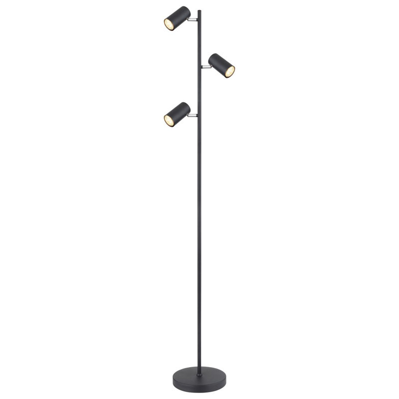 Raahil 154cm Traditional Floor Lamp, Black