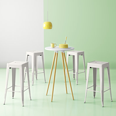 Holubice 30" H Stackable Backless Metal Bar Stools