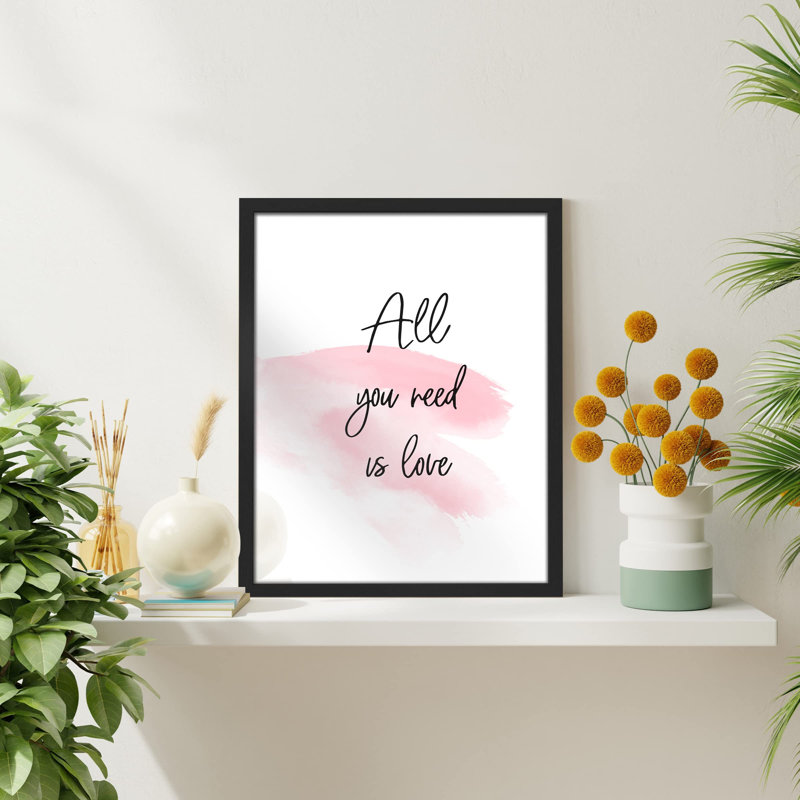 «All You Need Is Love Girl's Room» sur papier, H 10 po x l 8 po, Noir