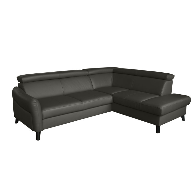 Victoria Upholstered Sleeper Corner Sofa with Ottoman, Dark Gray, Right Hand Facing