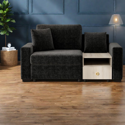 Compact Modern Sofa With Storage, Premium Chenille Upholstered Couch For Living Room