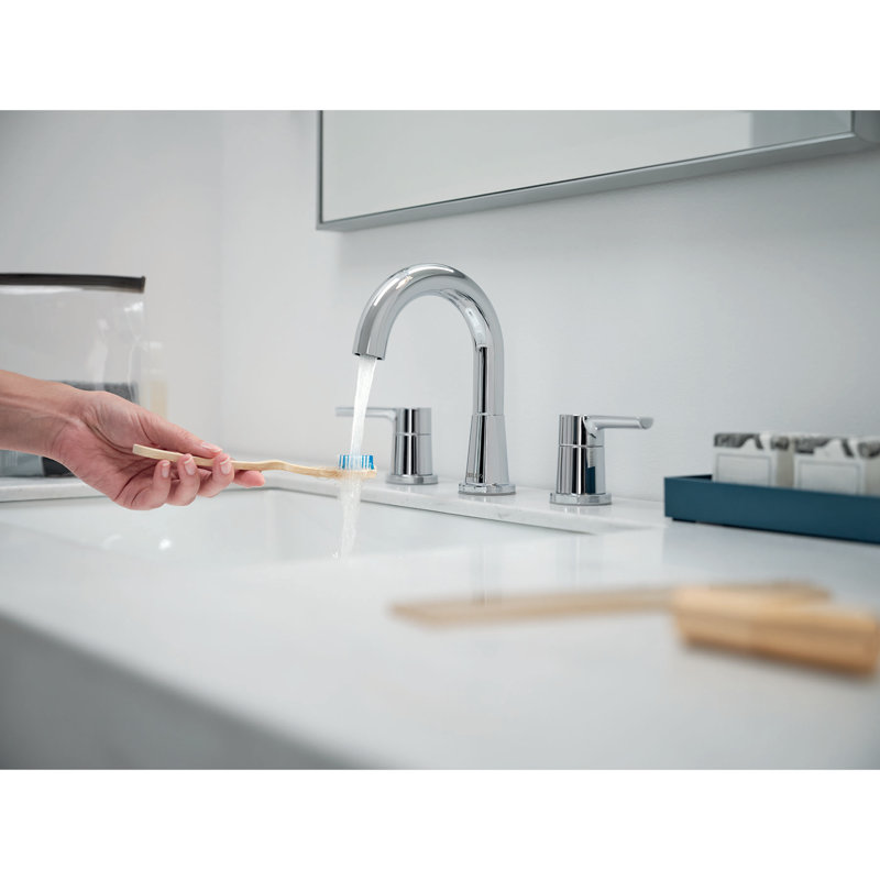 Widespread 2-handle Bathroom Faucet with Drain Assembly, Chrome