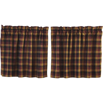 Drancy Cotton Plaid Cafe Curtain