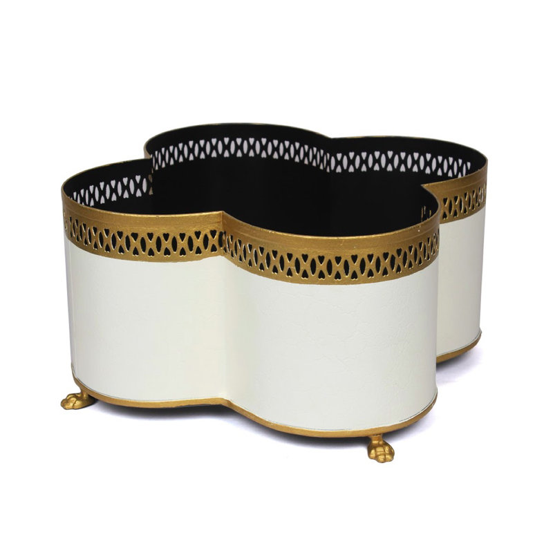 Wurthing Handmade Metal Planter, Ivory