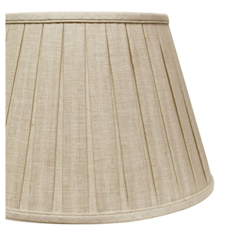Abat-jour carré en lin à plis pour lampes de table, abat-jour souple avec garniture laveuse, haut 9 po x bas 14 po x hauteur 9 po - Abat-jour en tissu naturel