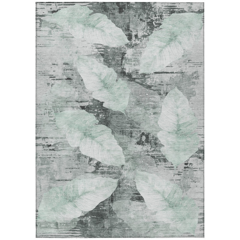 Machine Washable Indoor/Outdoor Arline ACN2172 Floral Rug, Rectangle 3' x 5'