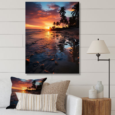 " Dominican Tropical Sunset Reflections III " Mixed Media Print