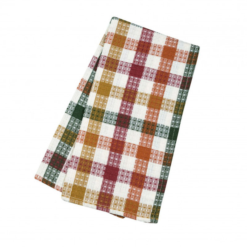 Cotton Checkered Waffle Tea Towel Kitchen Towel