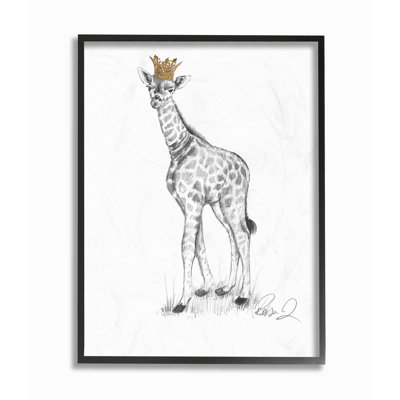 «Giraffe Royalty Graphite Dessin», reproduction