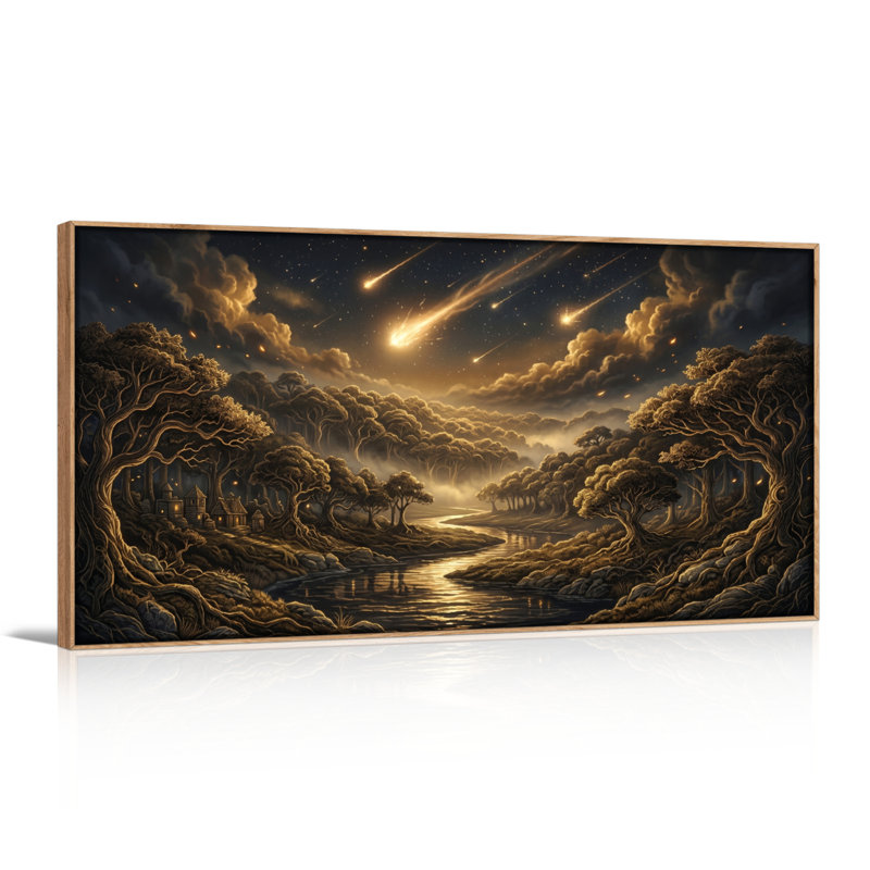 Ensemble de 1 tableau sur toile « Forêt mystique », L 40 po x H 20 po, Naturel