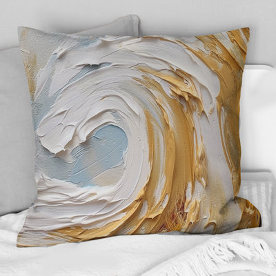 Coussin décoratif or et blanc Spiral Nebula II - Abstract Spirals