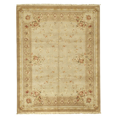 Hand Knotted Area Rug in Beige