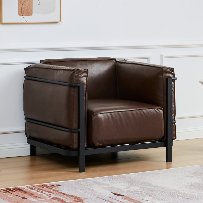 Faux Leather Armchair, Brown
