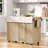 55.5" Fluted Kitchen Island With 2 Drop Leaf, Kitchen Storage Cart With Power Outlet-278207370