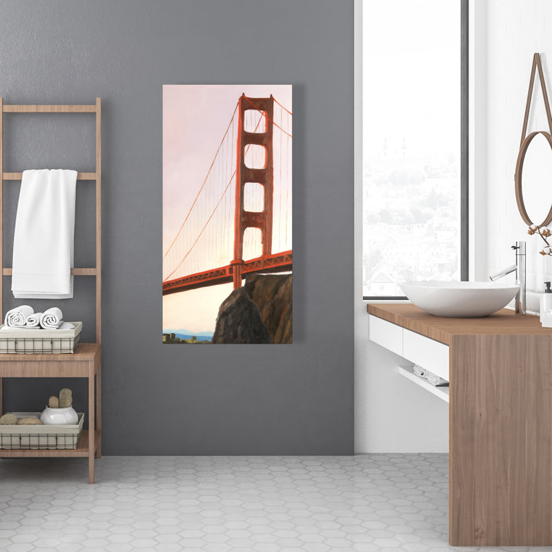 Coucher de soleil sur le pont Golden Gate - art contemporain sur toile