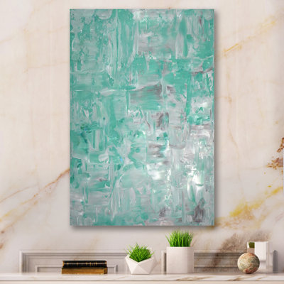 «Teal and Gray Abstract Impression», reproduction d'art moderne et contemporaine sur toile