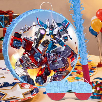 Transformers rondes décorations de fête Pinata, ensemble de 4 pièces rondes Pinatas pour transformateurs de fête d'anniversaire