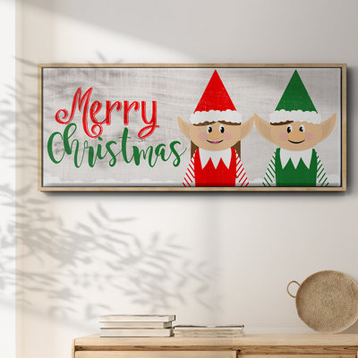 Christmas Elf Couple- Framed Canvas