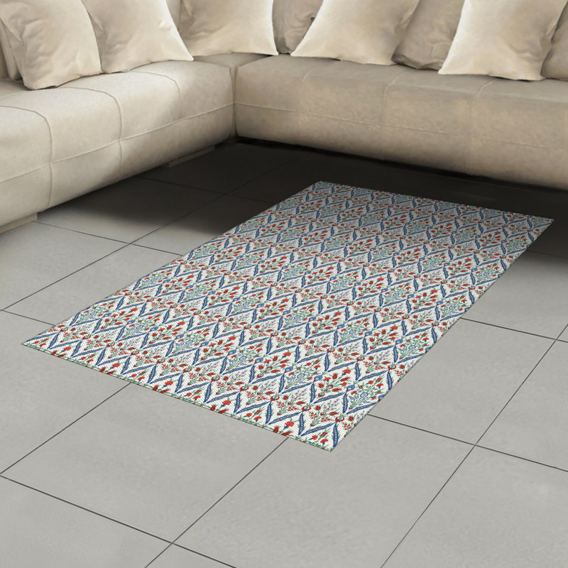 Tapis décoratif rétro en fibres à haute densité, Rectangle— 4 pi x 5 pi 8 po