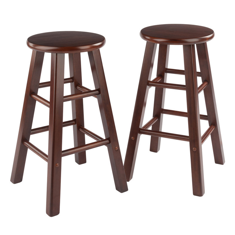 Tabouret de bar Azaya, Noyer, Petit tabouret (assise à 23,86 po de hauteur), 2