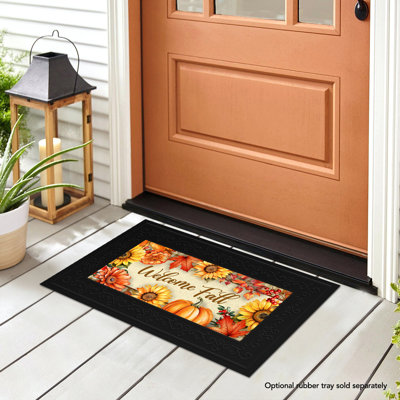 Welcome Fall Flowers Mini Mat