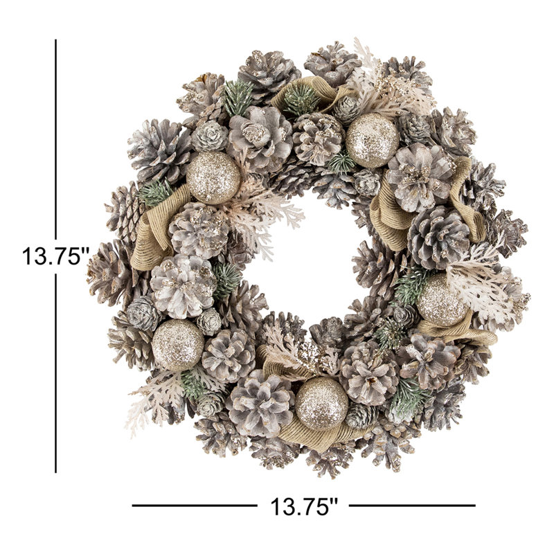 Couronne de Noël scintillante artificielle Green Pine