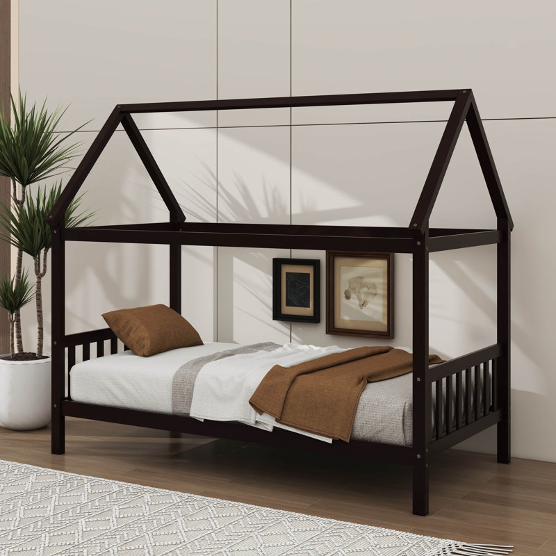 Lit simple en forme de chambre d'enfant, Espresso