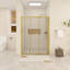 60 po X P 70 po H Porte de douche coulissante avec cadre en finition or brossé-119947167
