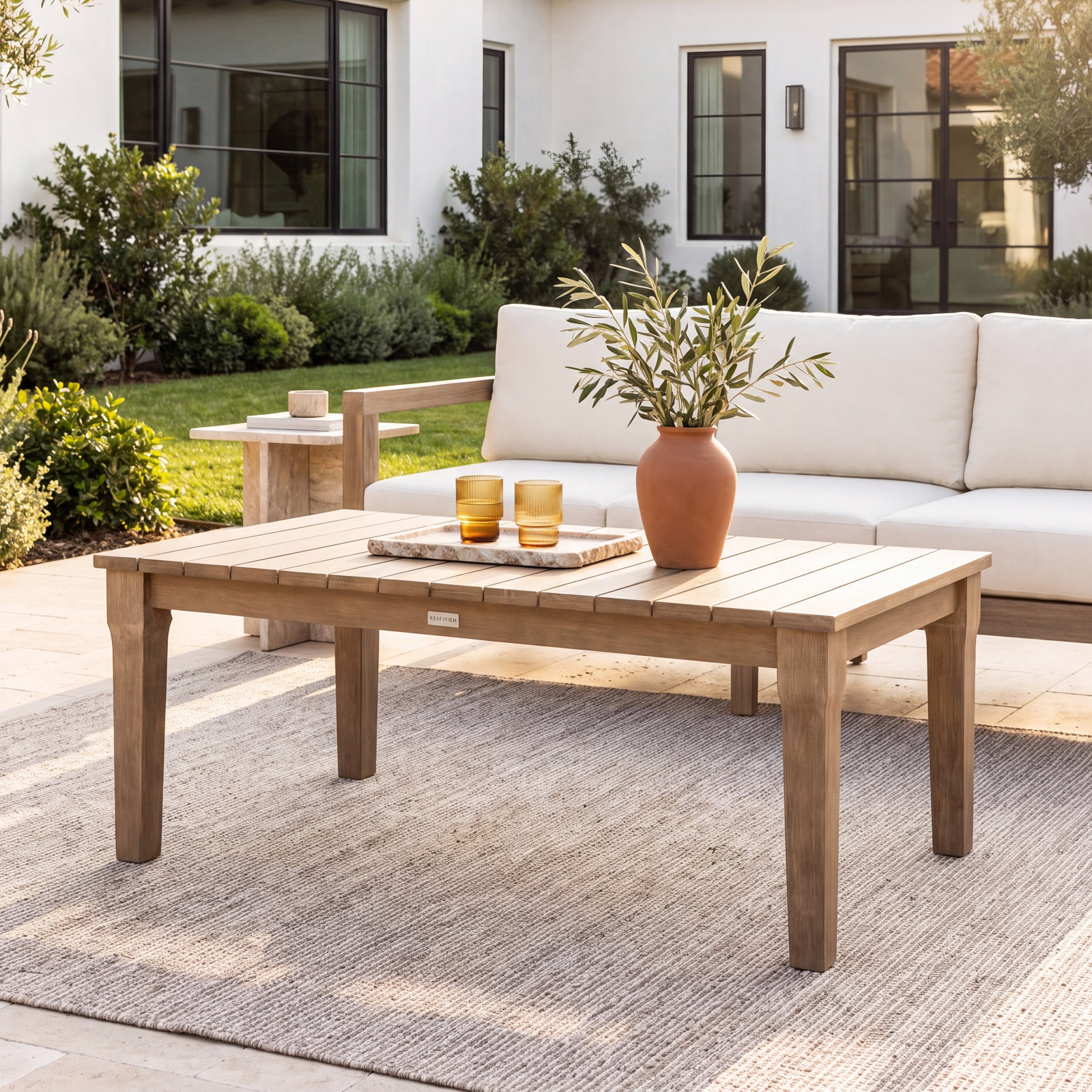 Samya 26 " Eucalyptus Patio Table, Natural