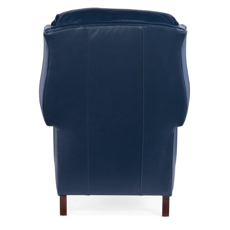 Chippendale Recliner, Central Park Blue Genuine Leather