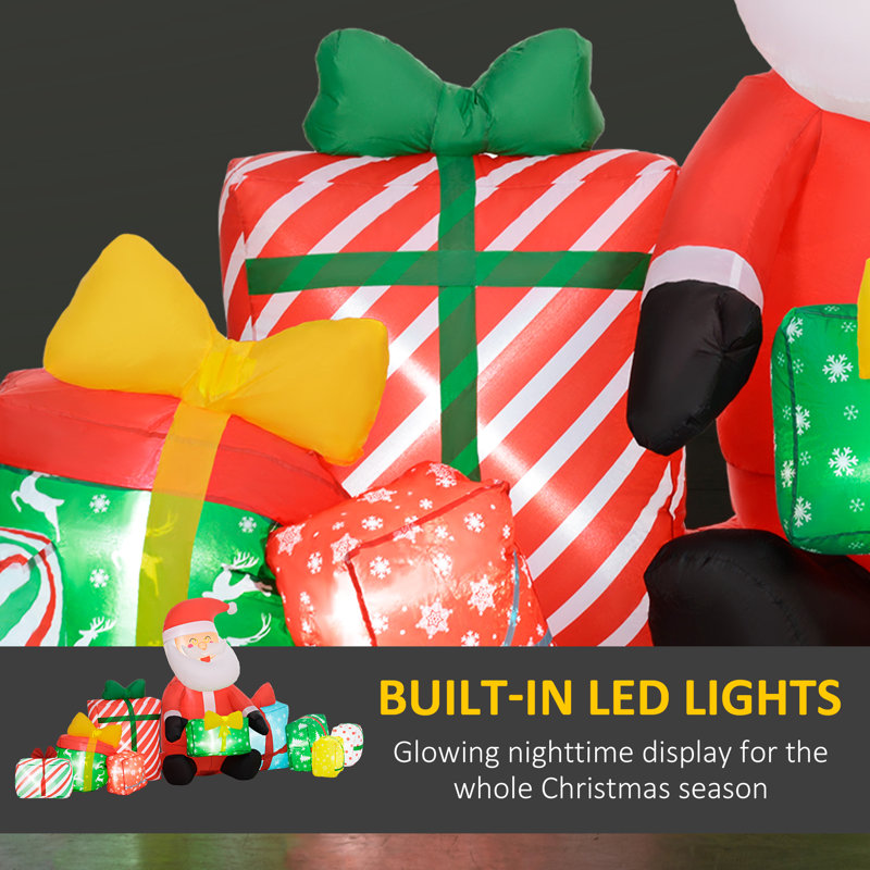 Père Noël gonflable de 4,4 pi avec lumières DEL blanches