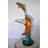Four Dolphins Swimming In Ocean Coloured Bronze Statue Size: 18" X 14" X 41"H