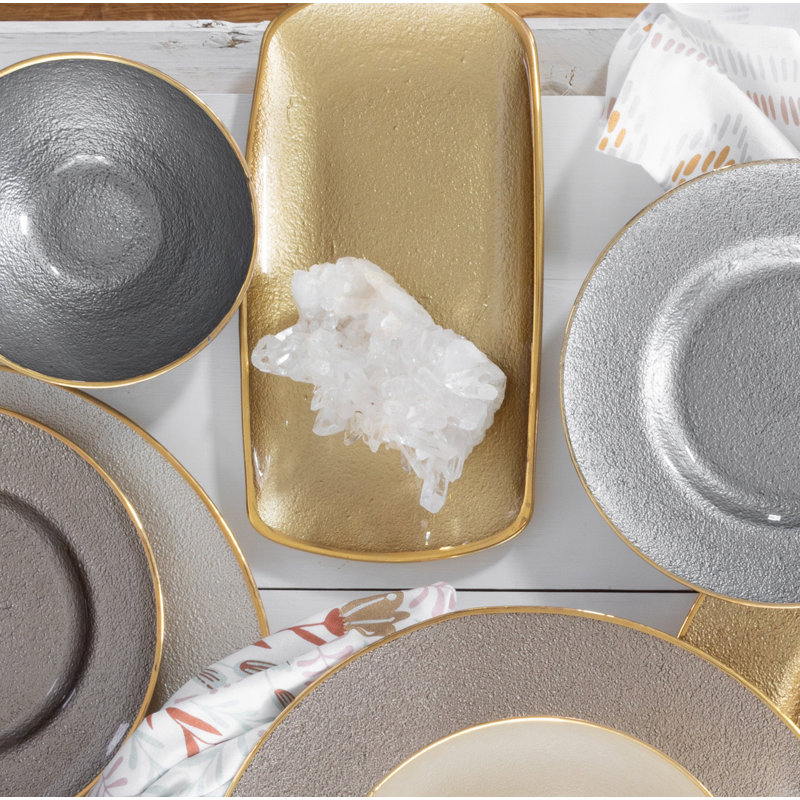 Metallic Handmade Tray, Gold
